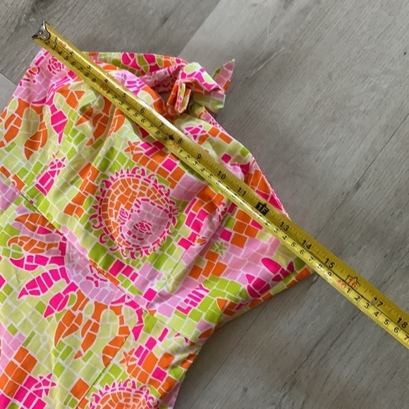 RARE‎ Lilly Pulitzer Mosaic Sun Salute Face Print tie back Cotton Dress Size 2 - Picture 5 of 12